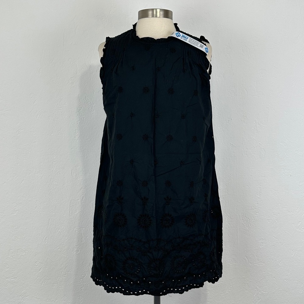 GAP x Doen Eyelet Mini Dress Sz Small Capsule Luxury Black Cotton Sleeveless